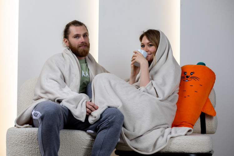 Плед бежевый