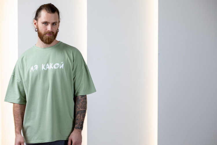 Футболка «Ля какой» оливковая